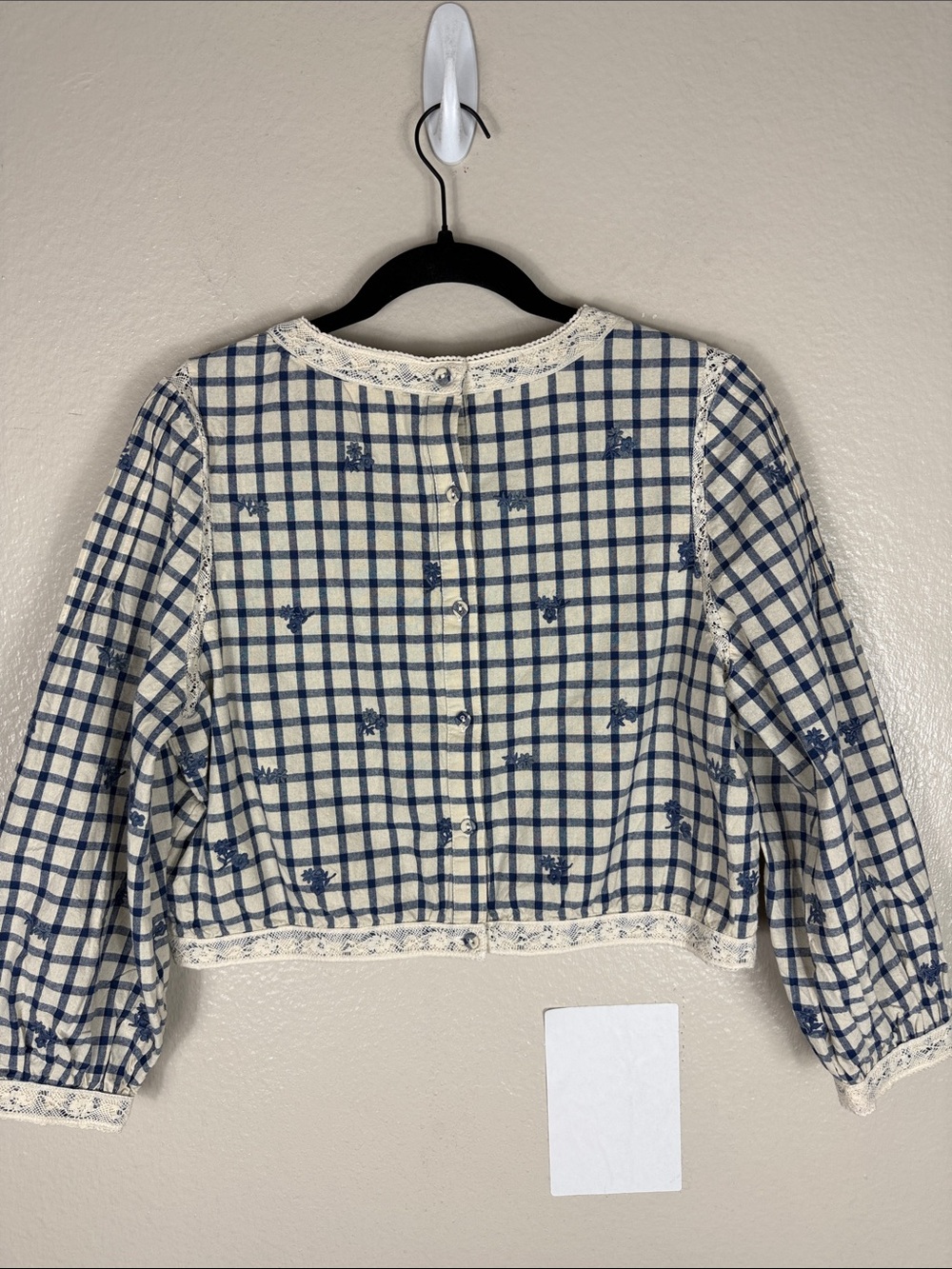 Sezane Thalyna Blouse Blue Floral Embroidery - Picture 7 of 9